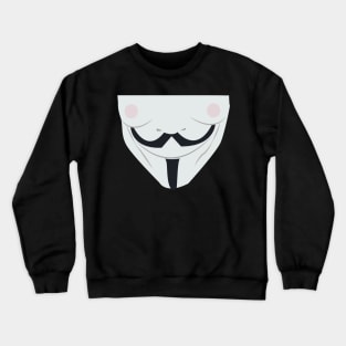 Guy Fawkes Face Mask. V for Vendetta. Anonymous Crewneck Sweatshirt